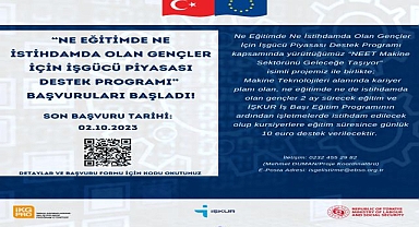 NEETS Projesi ile 10 Euro harçlık ve makine eğitimi
