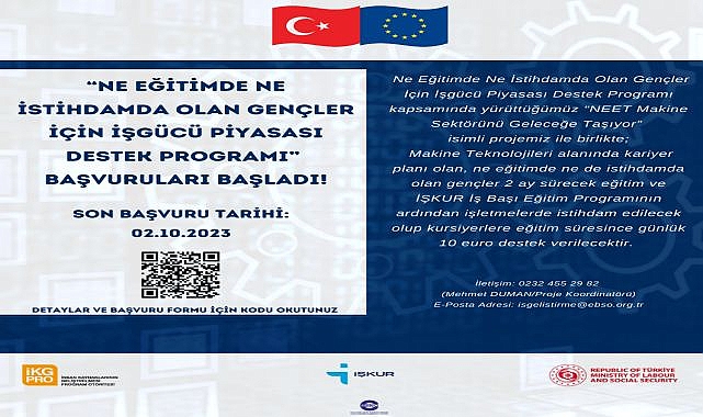 NEETS Projesi ile 10 Euro harçlık ve makine eğitimi